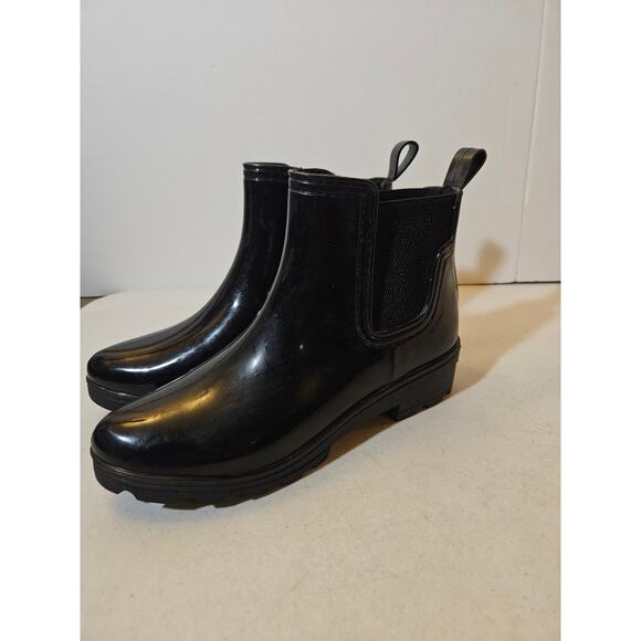 Seven7 Halifax Chelsea black rubber rain boots size 9 rainboots - Picture 7 of 7